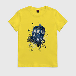 Футболка хлопковая женская Magic tardis, цвет: желтый