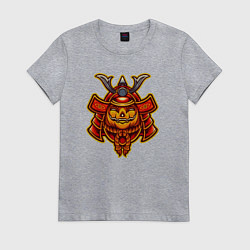 Футболка хлопковая женская Samurai halloween, цвет: меланж