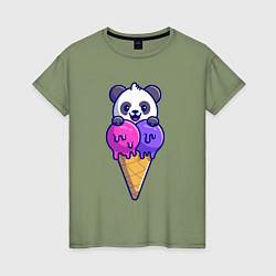 Женская футболка Panda ice cream