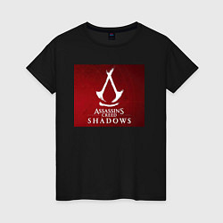 Футболка хлопковая женская Assassins creed shadows, цвет: черный