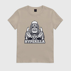 Футболка хлопковая женская Хайперилла, цвет: миндальный