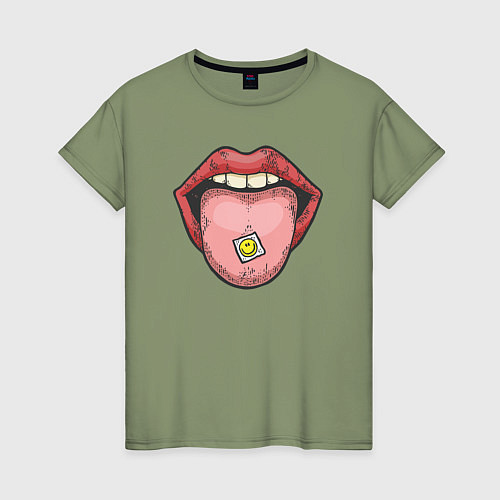 Женская футболка Smiling lips / Авокадо – фото 1