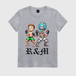 Футболка хлопковая женская Rick and Morty - mixed martial arts, цвет: меланж
