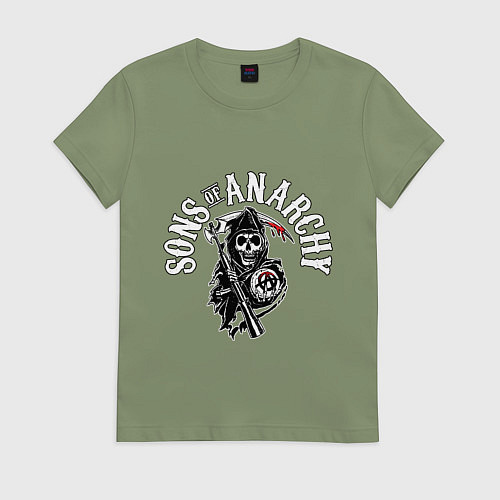 Женская футболка Сыны анархии - логотип / Авокадо – фото 1