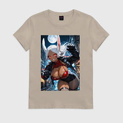 Футболка хлопковая женская Мирко из Моя геройская академия в неофициальном ко, цвет: миндальный