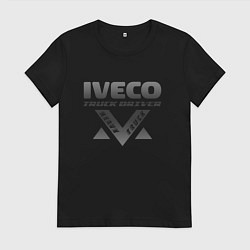 Футболка хлопковая женская Iveco дальнобойщик, цвет: черный