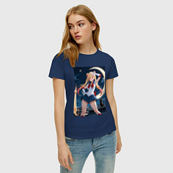 Футболка хлопковая женская Марин Китагава косплей Сейлор Мун, цвет: тёмно-синий — фото 2