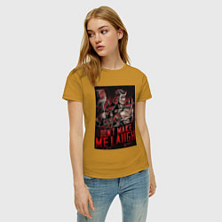 Футболка хлопковая женская Шао Кан - не смеши меня - Mortal Kombat, цвет: горчичный — фото 2