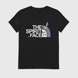 Футболка хлопковая женская Tororo - the spirit face, цвет: черный