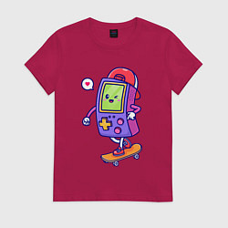 Футболка хлопковая женская Tetris skater, цвет: маджента