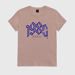 Футболка хлопковая женская Восьмидесятые: рождённый быть диким, цвет: пыльно-розовый