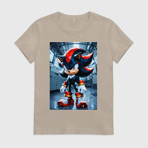 Женская футболка Ежик Шедоу в коридоре / Миндальный – фото 1