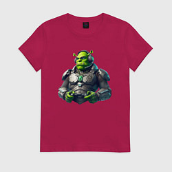 Футболка хлопковая женская G2 esports team - cyber Shrek, цвет: маджента