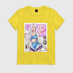 Футболка хлопковая женская Blackpink - Rose, цвет: желтый