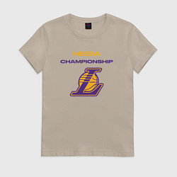 Футболка хлопковая женская Lakers championship, цвет: миндальный