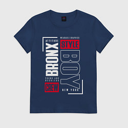 Футболка хлопковая женская Bronx style, цвет: тёмно-синий