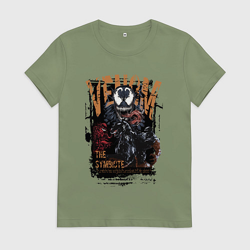 Женская футболка Веном черный симбиот / Авокадо – фото 1