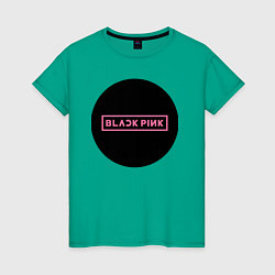 Футболка хлопковая женская Blackpink logotype - group of South Korea, цвет: зеленый