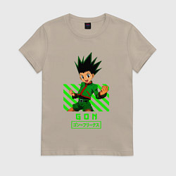 Футболка хлопковая женская Хантер хантер Гон, цвет: миндальный