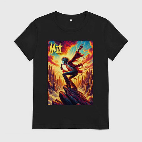 Женская футболка Mick Jagger -mountain fantasy / Черный – фото 1