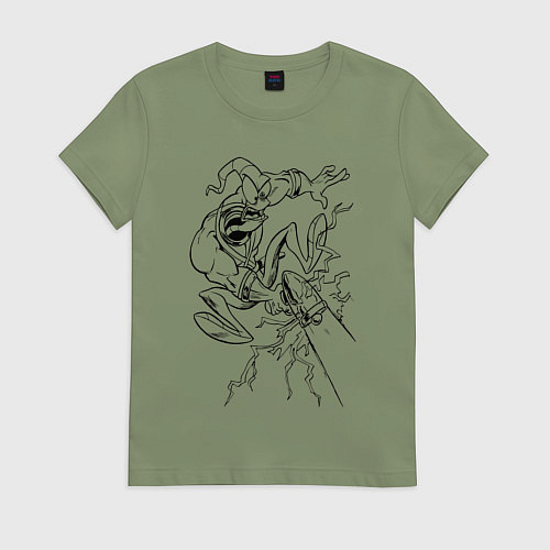 Женская футболка Земляной червяк Джим стреляет / Авокадо – фото 1