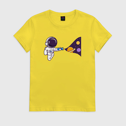 Женская футболка Космический свет фонарика / Желтый – фото 1
