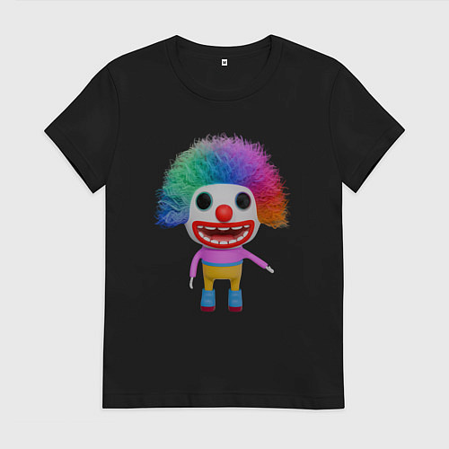Женская футболка Cartoon clown colorful / Черный – фото 1