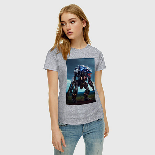 Женская футболка Робот в стиле Horizon / Меланж – фото 3