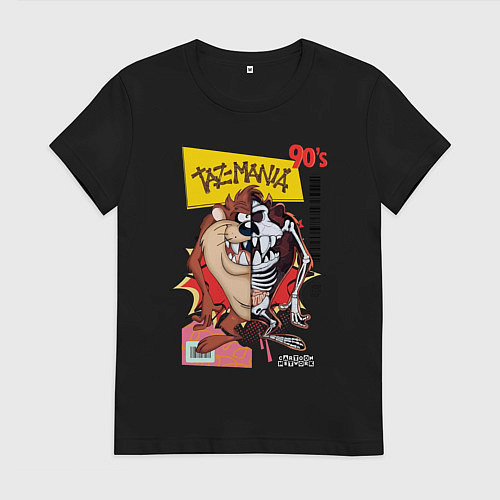 Женская футболка Taz mania - тасманский дьявол / Черный – фото 1