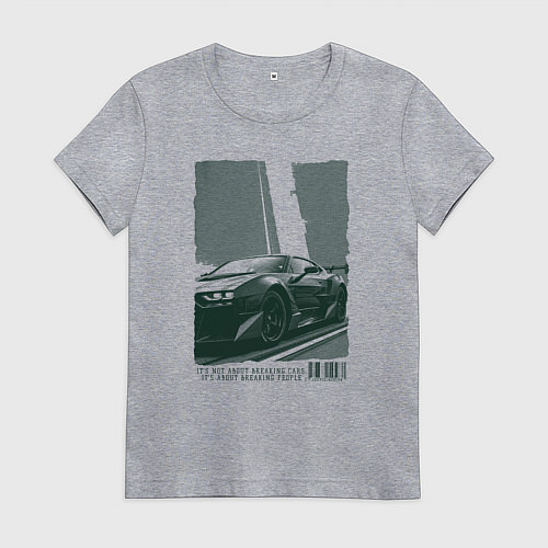 Женская футболка Постер спорткара / Меланж – фото 1
