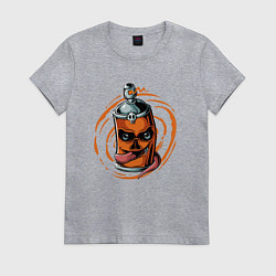 Футболка хлопковая женская Graffiti smile, цвет: меланж
