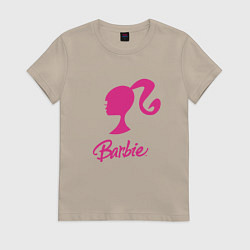 Футболка хлопковая женская Барби кукла, цвет: миндальный