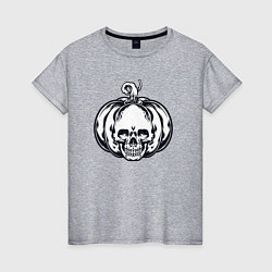 Футболка хлопковая женская Dead pumpkin, цвет: меланж