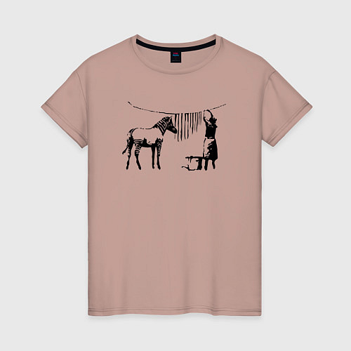 Женская футболка Banksy zebra / Пыльно-розовый – фото 1
