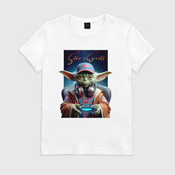 Футболка хлопковая женская Star eSports - Yoda, цвет: белый