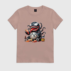 Футболка хлопковая женская Вентоторо - коллаба, цвет: пыльно-розовый