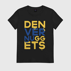 Футболка хлопковая женская Denver Nuggets NBA, цвет: черный