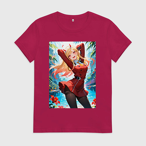 Женская футболка Марин Китагава косплей 002 Darling in the Franxx / Маджента – фото 1