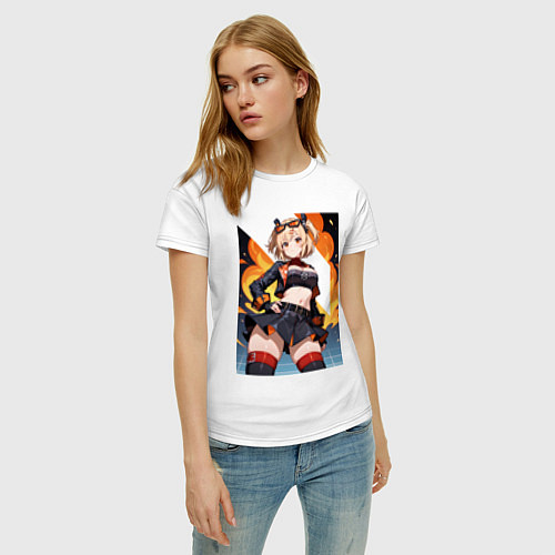 Женская футболка Burnice White Zenless Zone Zero / Белый – фото 3