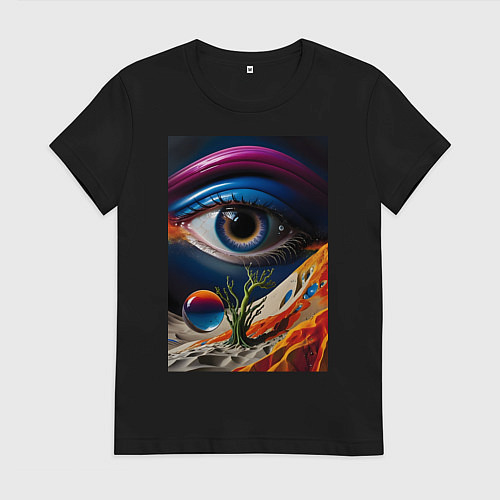 Женская футболка Синий глаз / Черный – фото 1