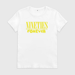 Футболка хлопковая женская Девяностые навсегда, цвет: белый