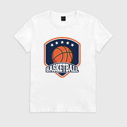 Футболка хлопковая женская Stars basketball, цвет: белый