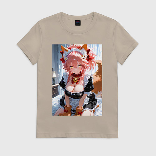 Женская футболка Фейт Тамамо в костюме горничной / Миндальный – фото 1