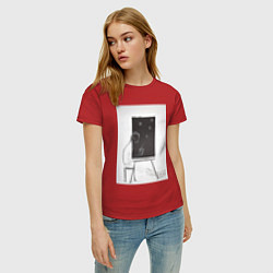 Футболка хлопковая женская Пить чай, цвет: красный — фото 2