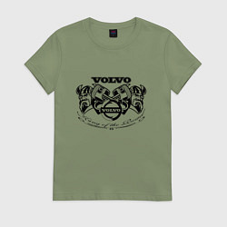 Футболка хлопковая женская Вольво и викинги, цвет: авокадо