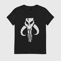 Футболка хлопковая женская Знак мандалора The mandalorian, цвет: черный