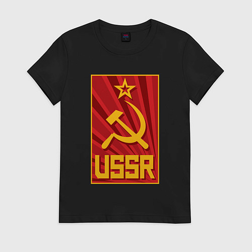 Женская футболка USSR style / Черный – фото 1
