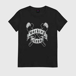 Футболка хлопковая женская Working class vibe, цвет: черный
