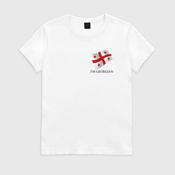 Футболка хлопковая женская Я Грузин - патриотизм, цвет: белый