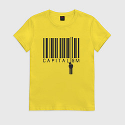 Футболка хлопковая женская Capitalism, цвет: желтый